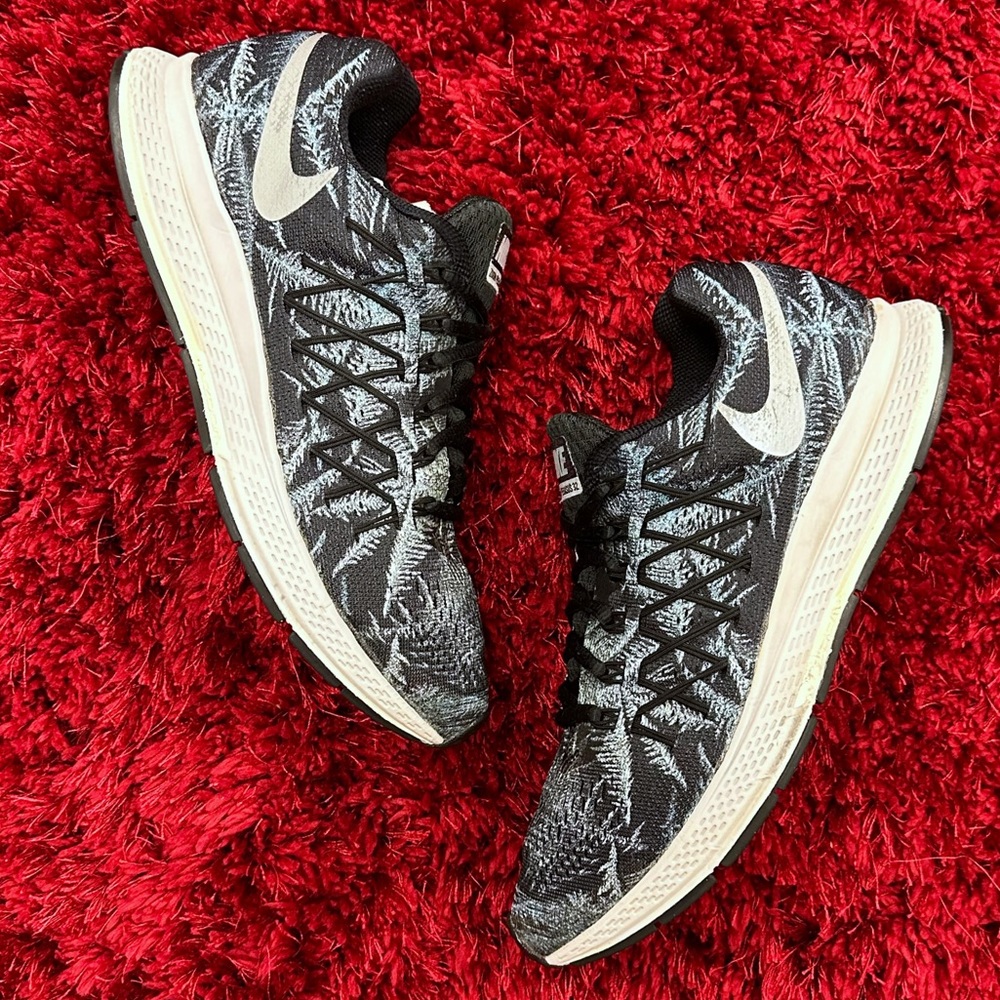Nike Zoom Pegasus 2015 Shoes Women’s 8 Grey Black 805939-001 White Running